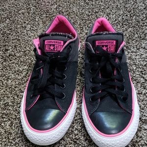 Pink and black Converse